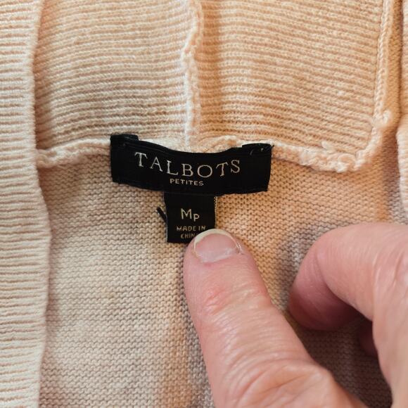 Talbots Petites Knit Top Women's Mp Peach Linen Blend Career Casual Coastal - Picture 3 of 5